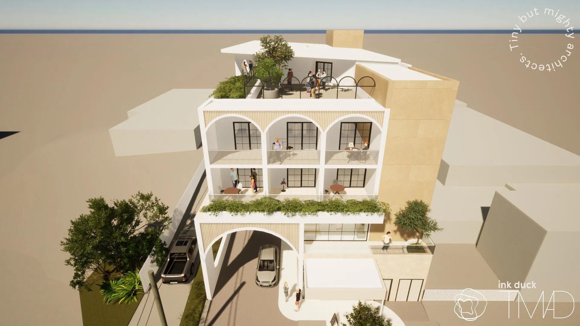 Mahabali upper-level balconies and rooftop garden
