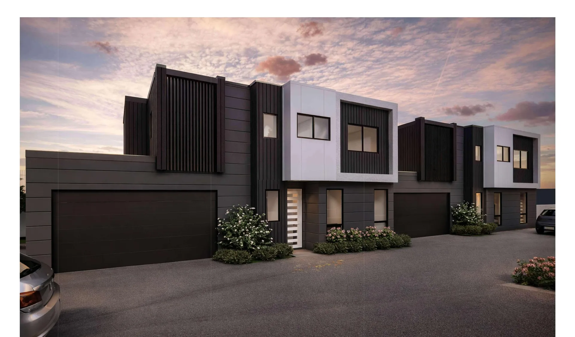 Santosh cluster facade with garages