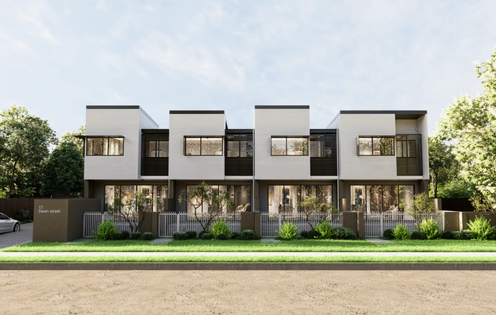 SAVI front elevation with landscaping