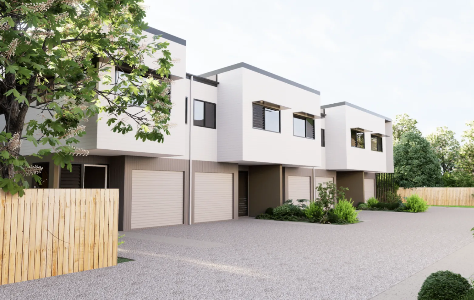 SAVI private driveway and townhouse garages